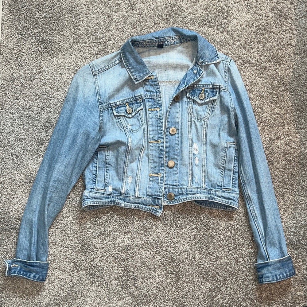 slightly cropped jean jacket